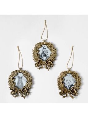 Set of 3 Wreath Picture Frame Christmas Ornaments Studio McGee